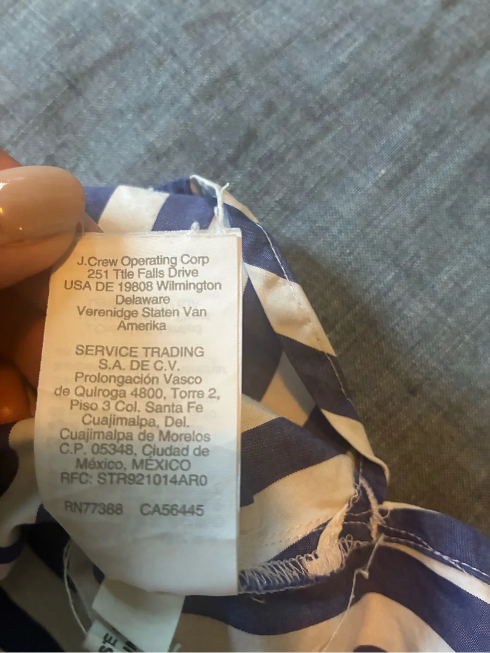 J. Crew Blue and White Vertical Stripe Short-Sleeve Button Shirt